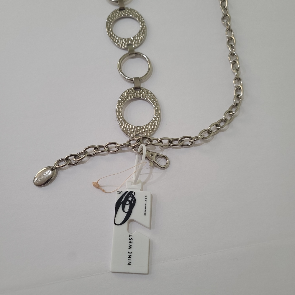 New Nine West Silver Chain Belt - Picture 4 of 16